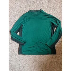 Patagonia Capilene Midweight Baselayer Mens XL Green Polartec Grid Crew Neck Top
